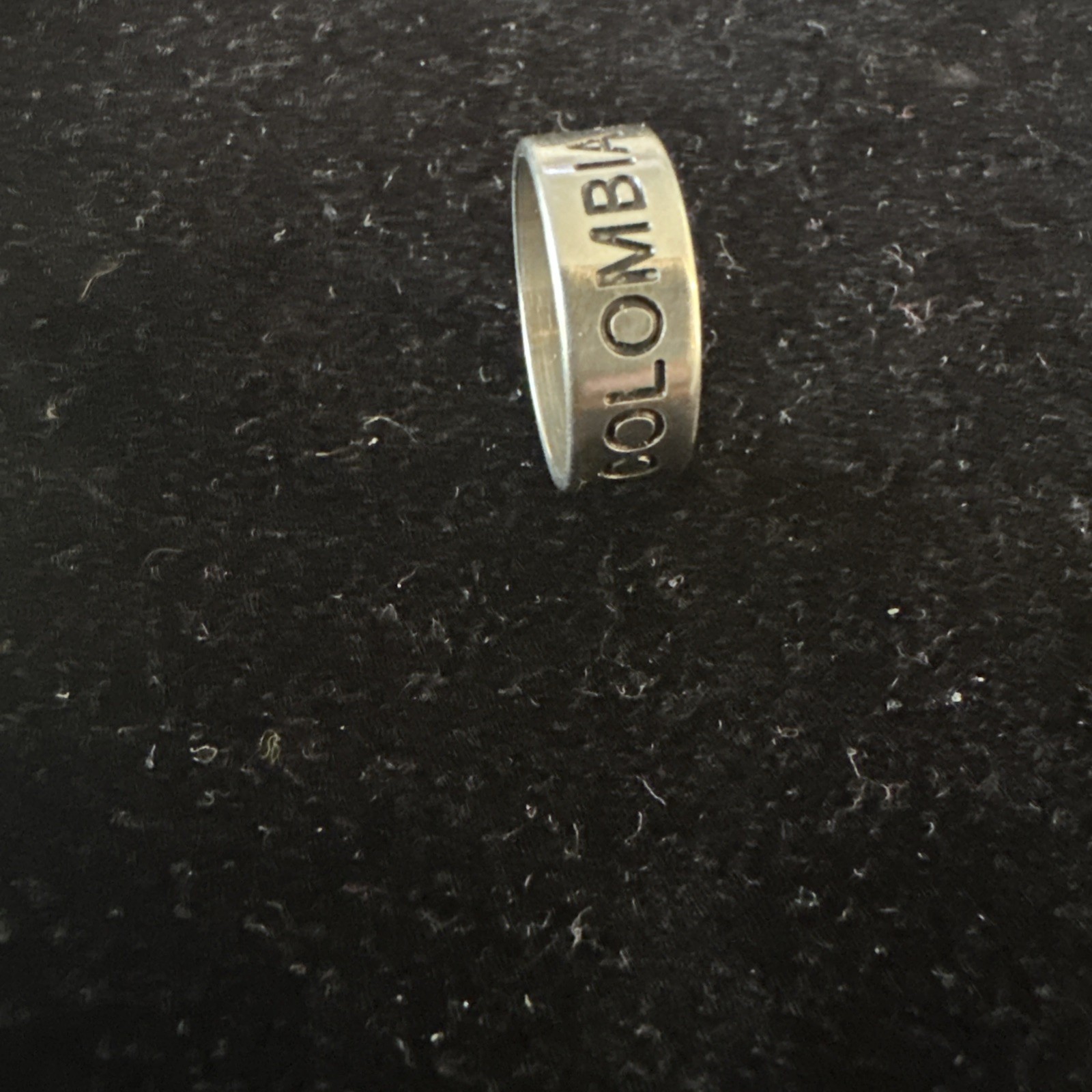Stainless Steel Silver Colombia Ring Size 8