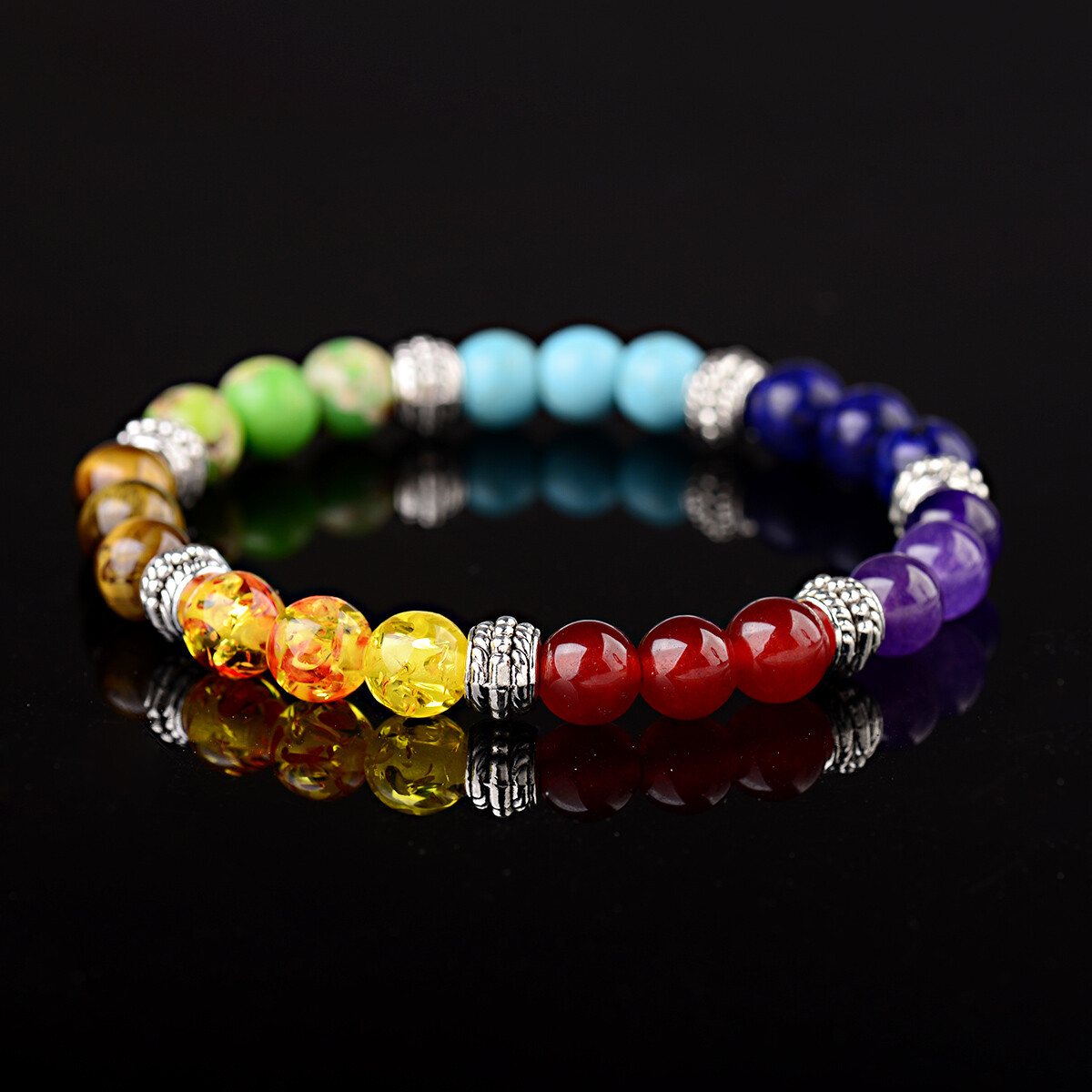 Natural Stone Tiger Eye Beads Buddha Head Women Men’s Yoga Energy Bracelets Gift