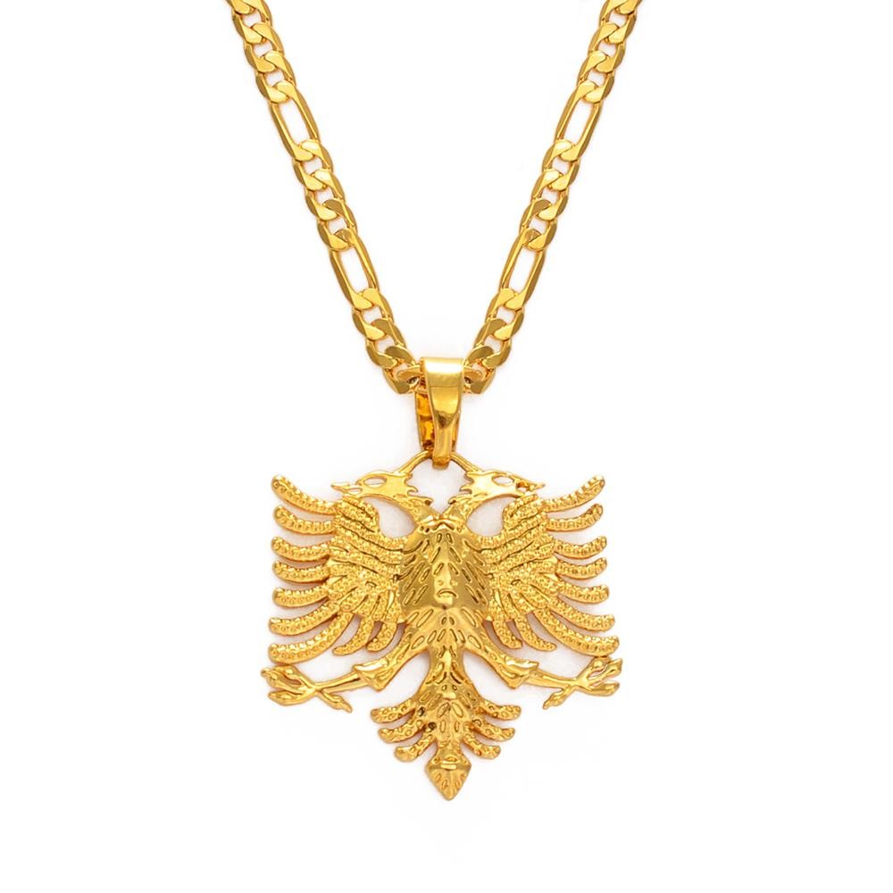 Albania Eagle Pendant Necklace Albanian Jewelry Ethnic Kosovo Silver/gold Color