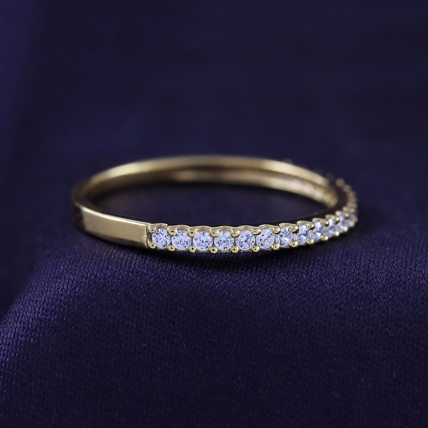 Stackable Eternity Band Ring Round Cut Simulated Diamond 925 Sterling Silver