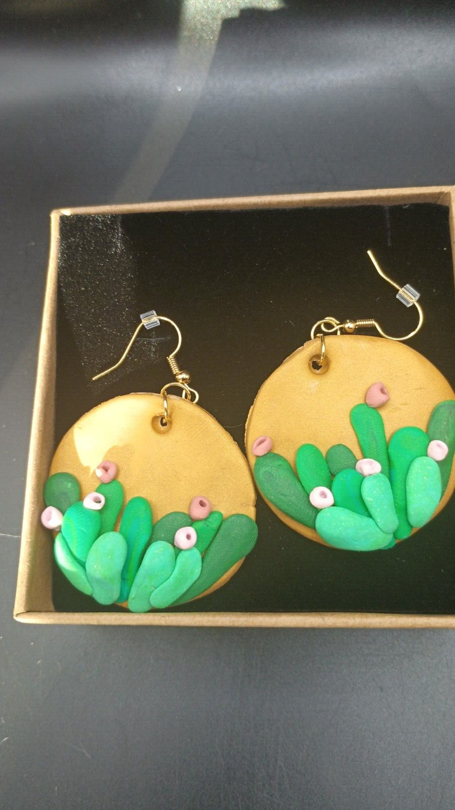 New Mexico Cactus Handmade Earrings-new-Gift Box included-Free Shipping
