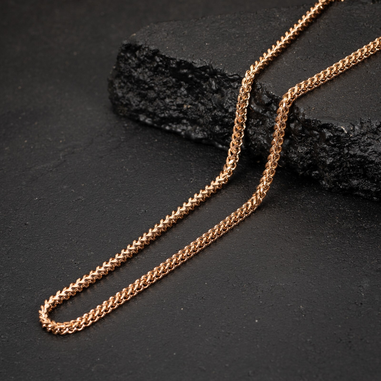 Rose Gold Plated Solid Heavy 316 Stainless Steel 4MM Franco Chain Necklace