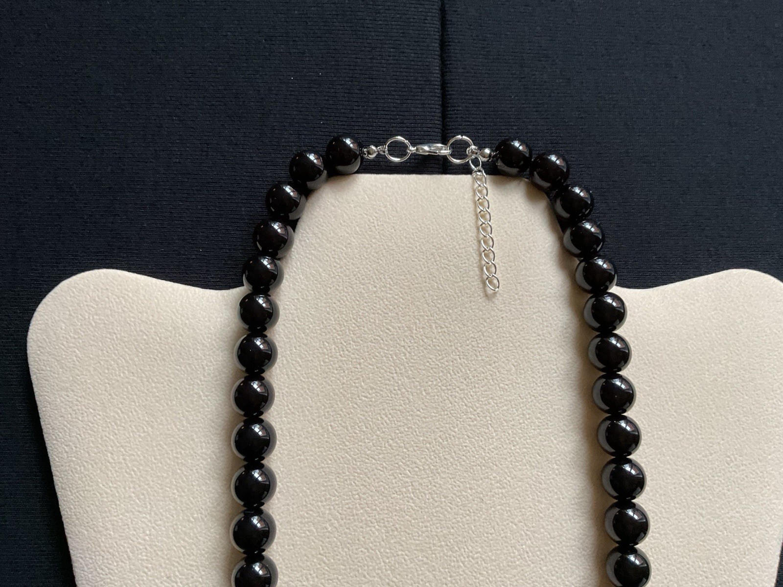 Chunky Black Beads Adjustable Necklace