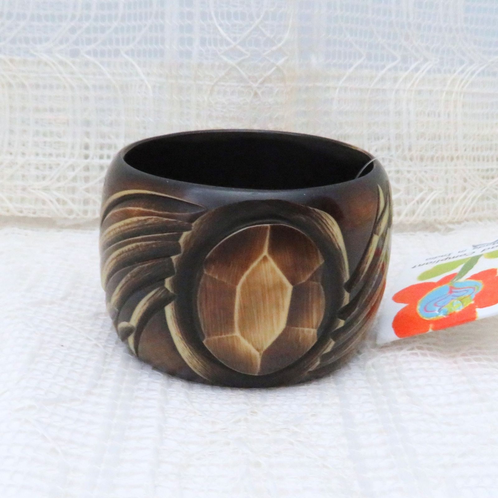 Antika Collection Brown Wood Look Bangle Bracelet Women Business or Casual