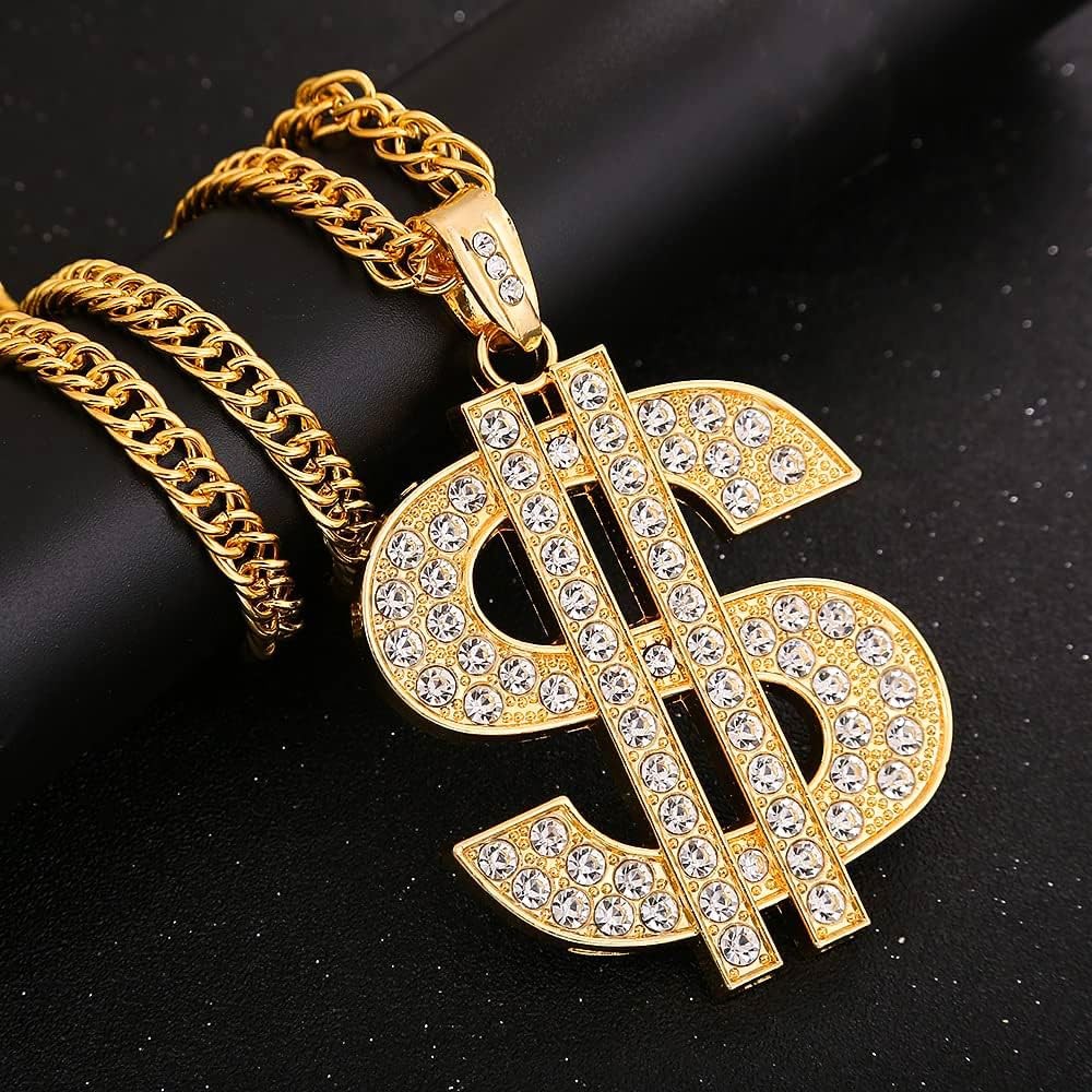 Gold Chain With Dollar Sign Pendant Necklace – Hip Hop Money