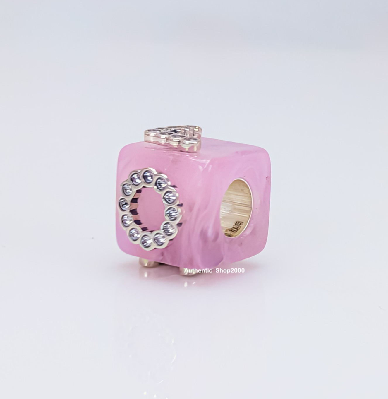New 100% Authentic PANDORA 925 Ale Pink Murano Glass Love Cube Charm 794433C01