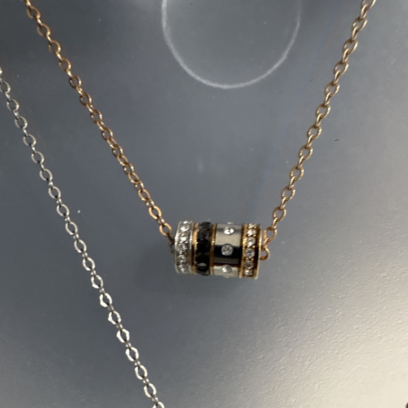 Swarovski Signed Crystal Y-Drop Lariat Barrel Pendant Swan Charm Adjustable