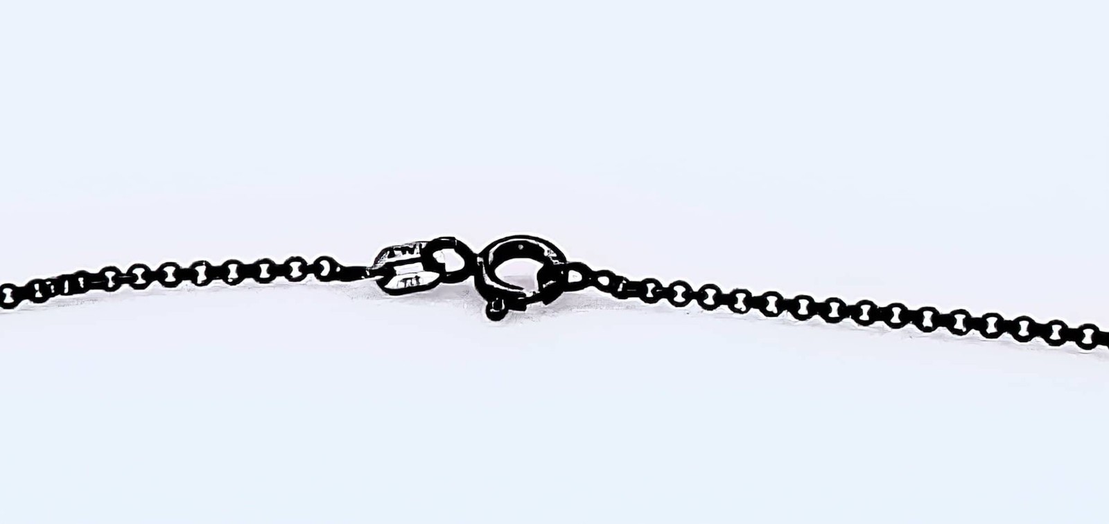 Black Rhodium Plated 020 – 1.8mm Rolo Chain 925 Solid Sterling Silver