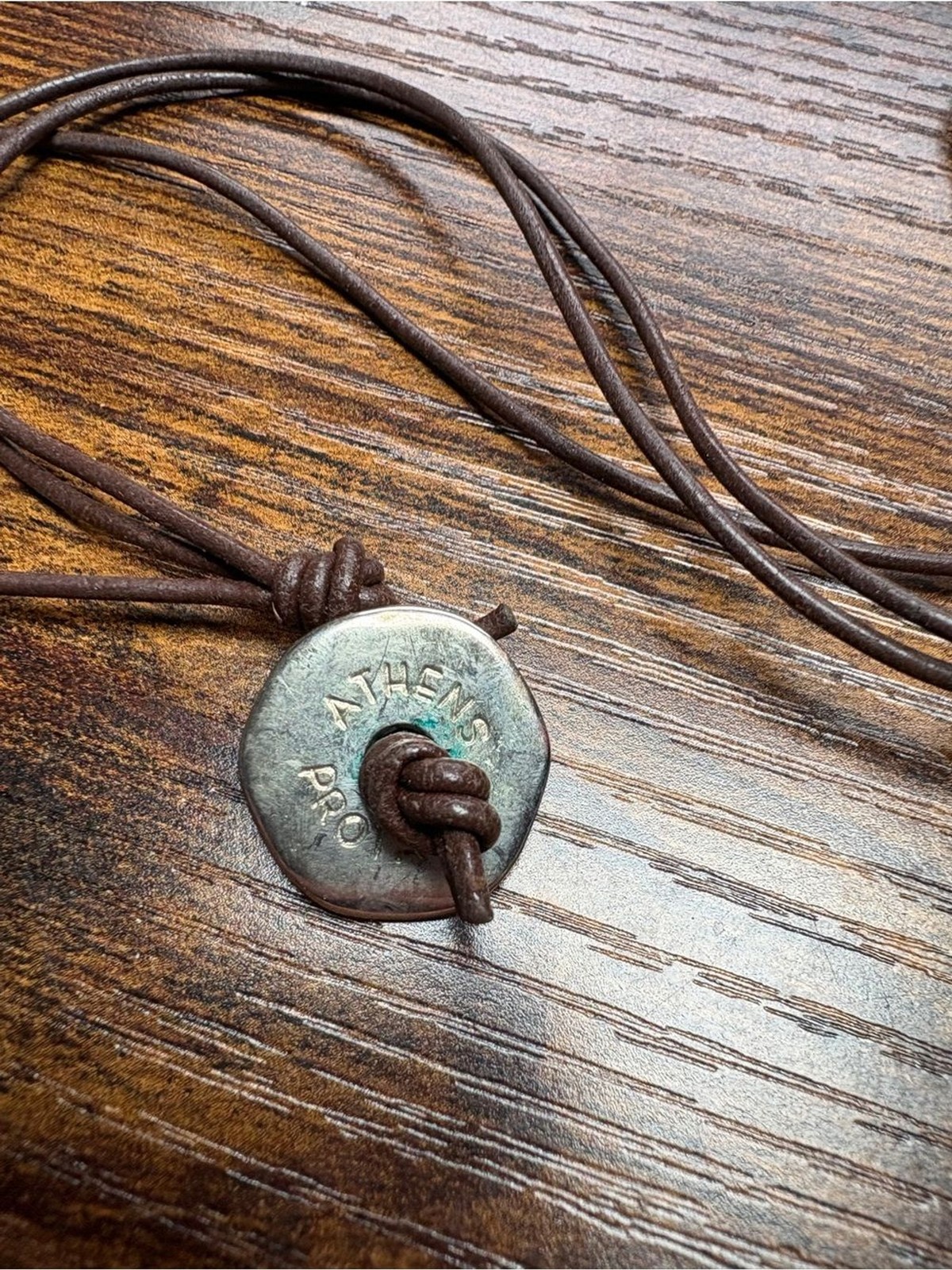 Athens Protasis Bobo Necklace with Round Turquoise Pendant Made in Athens