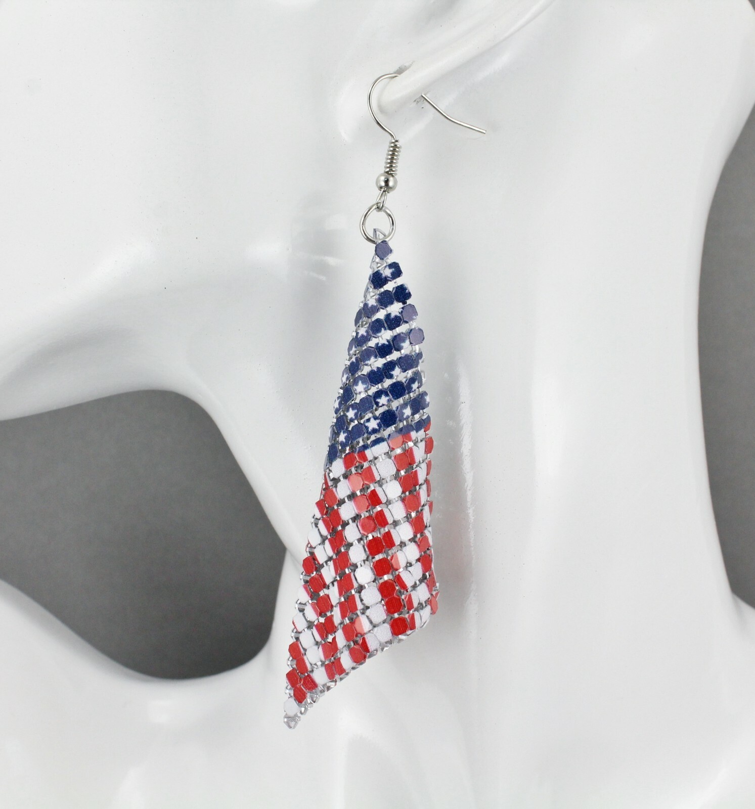 Stars and Stripes earrings Red White Blue American Flag earrings 4th of July