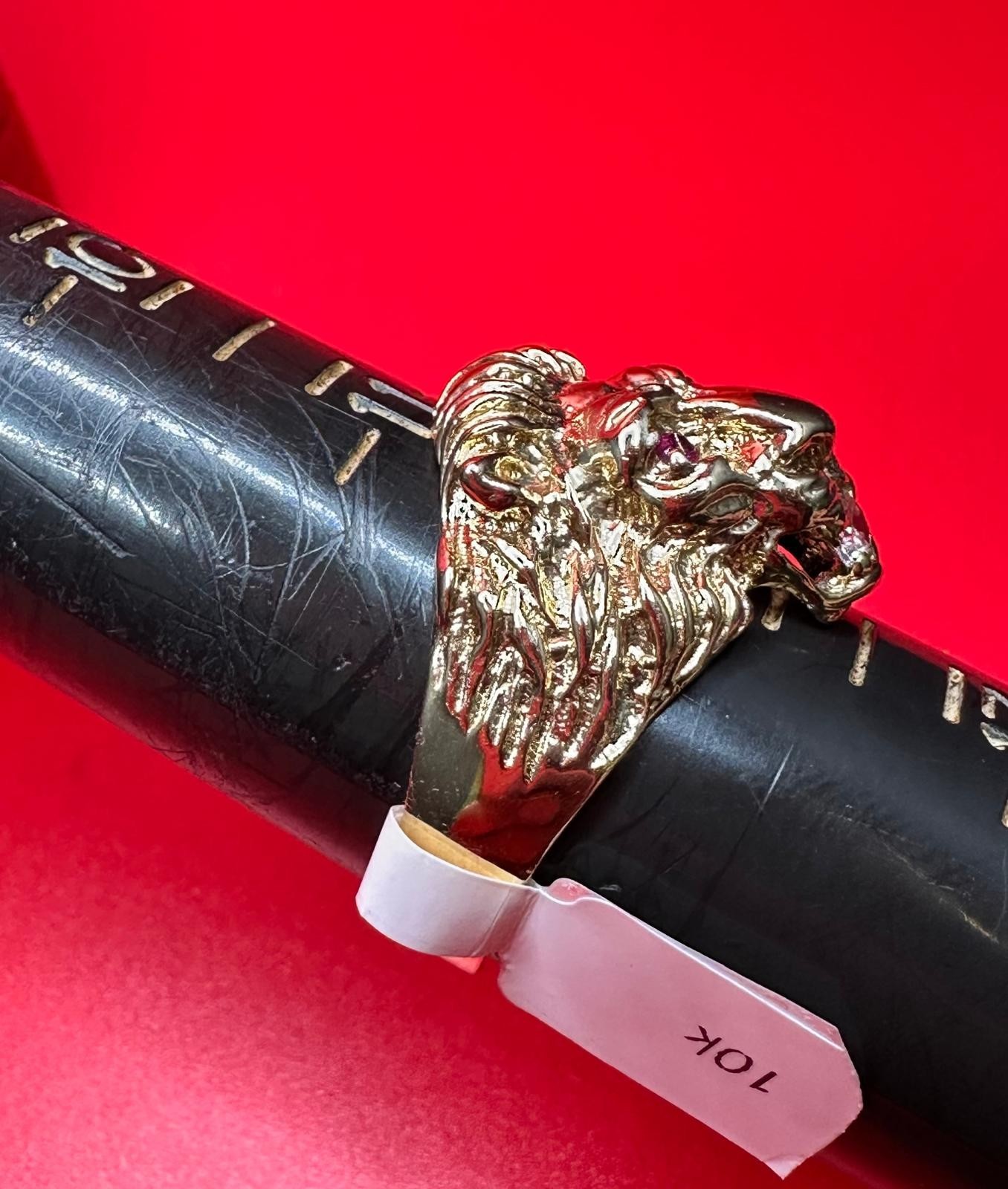 10K Yellow Gold Lion Head Ring