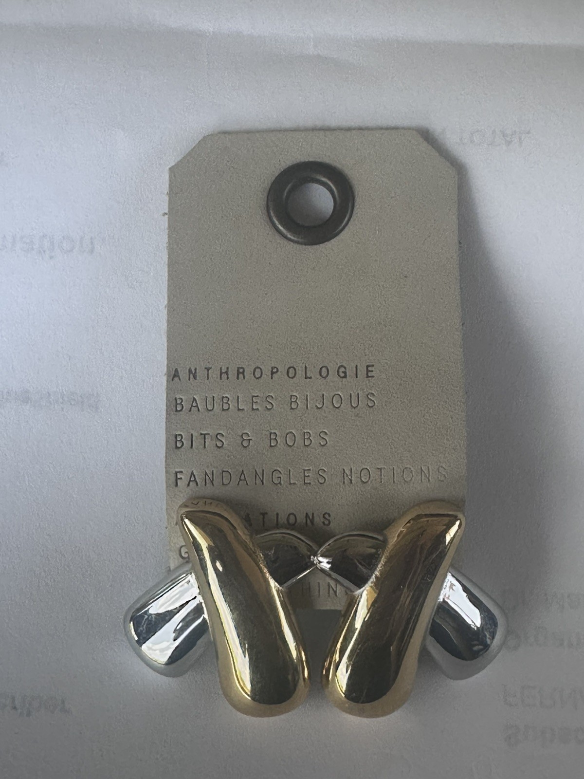 NWT Anthropologie mixed metal post Earrings SRP $38