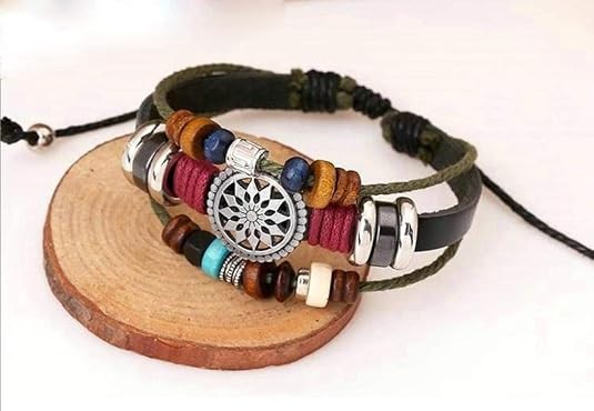 OYEFLY Vintage Bohemia Beaded Bracelet Multilayer Hemp Wrap Jewelry