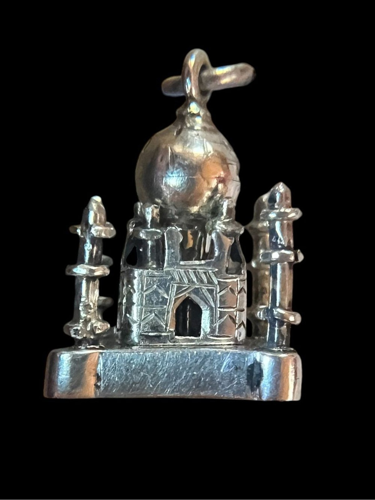 Vintage 925 Sterling Silver Mosque Charm Pendant Travel Souvenir TESTED