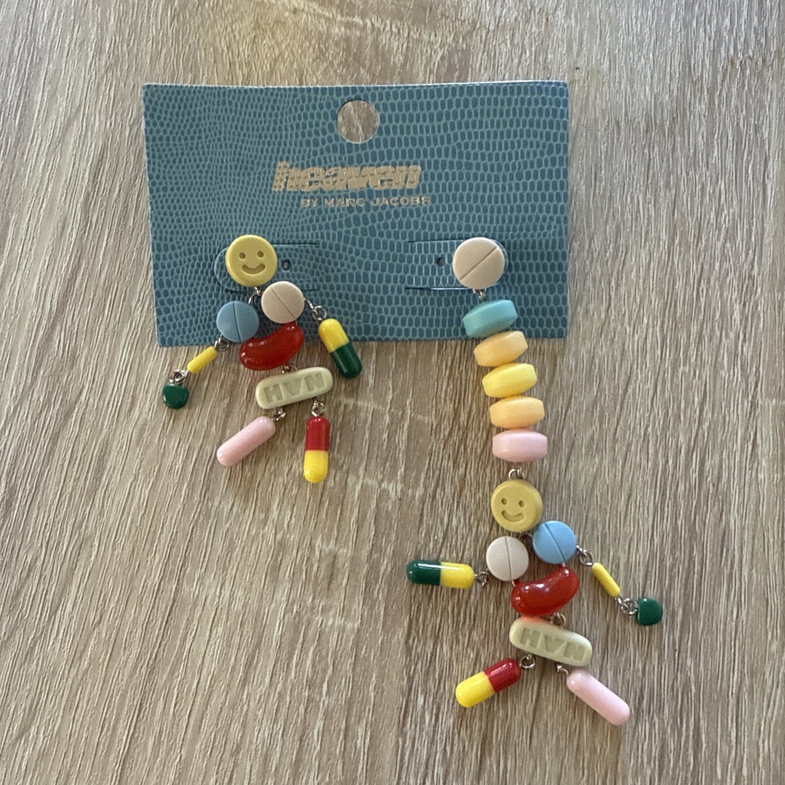 Marc Jacobs Heaven Pill Vitamin Stick Figure Earrings RARE
