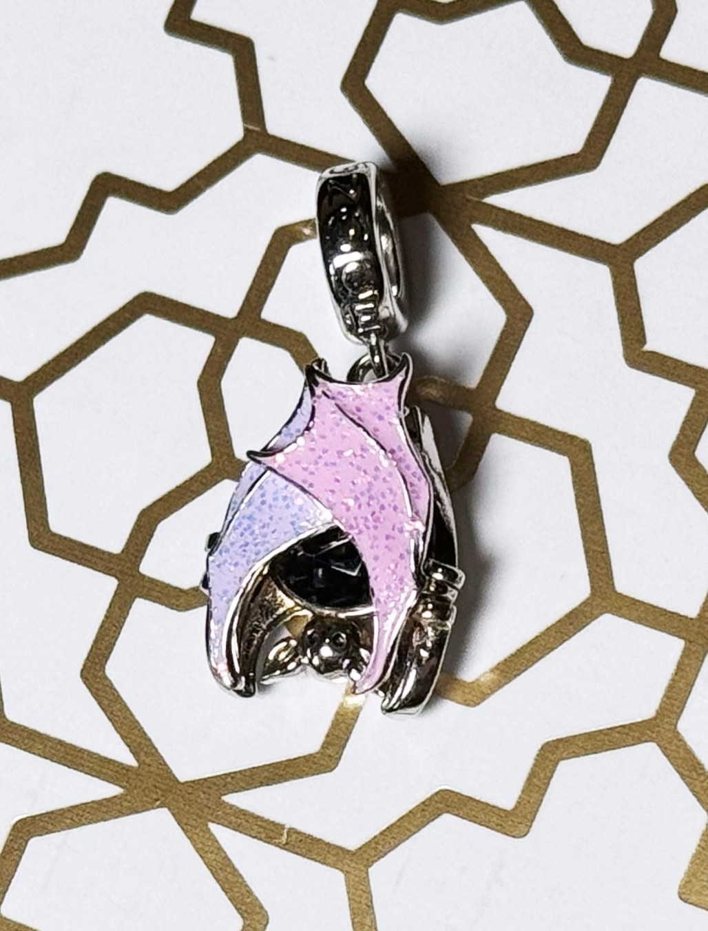 Gnoce Magical Vampire Bat Halloween Dangle Openable Charm Sterling Silver S925