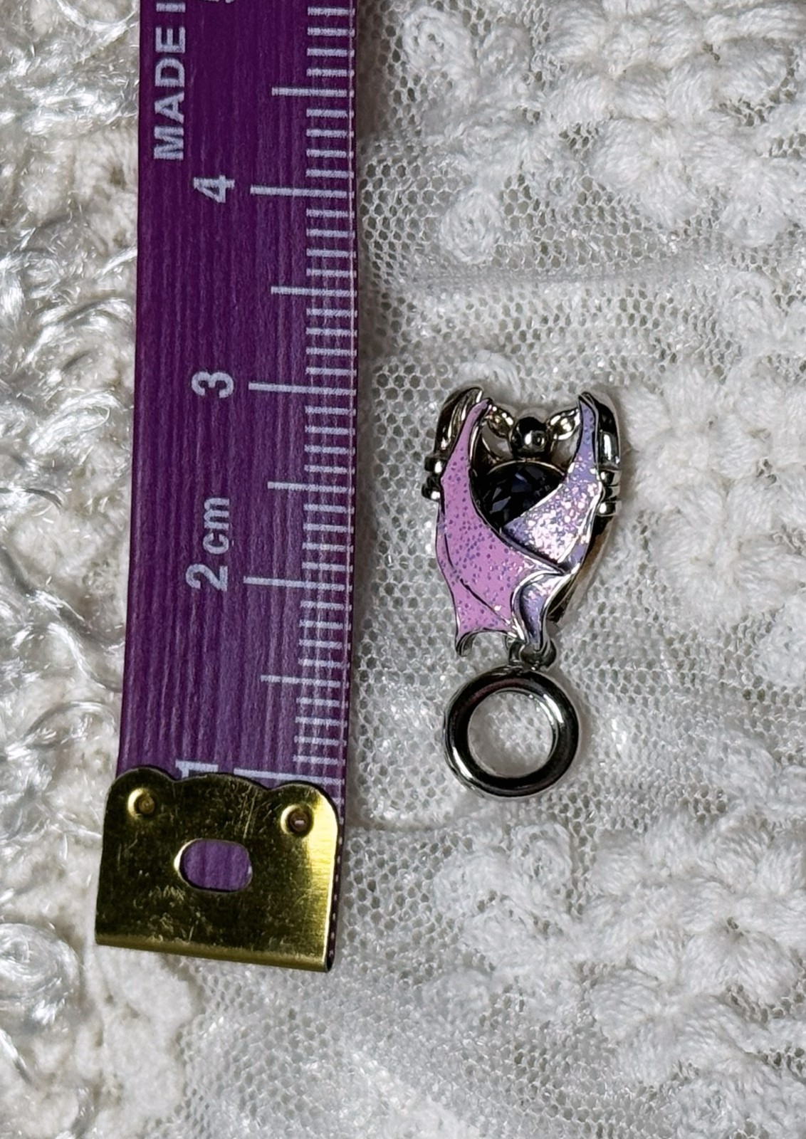 Gnoce Magical Vampire Bat Halloween Dangle Openable Charm Sterling Silver S925