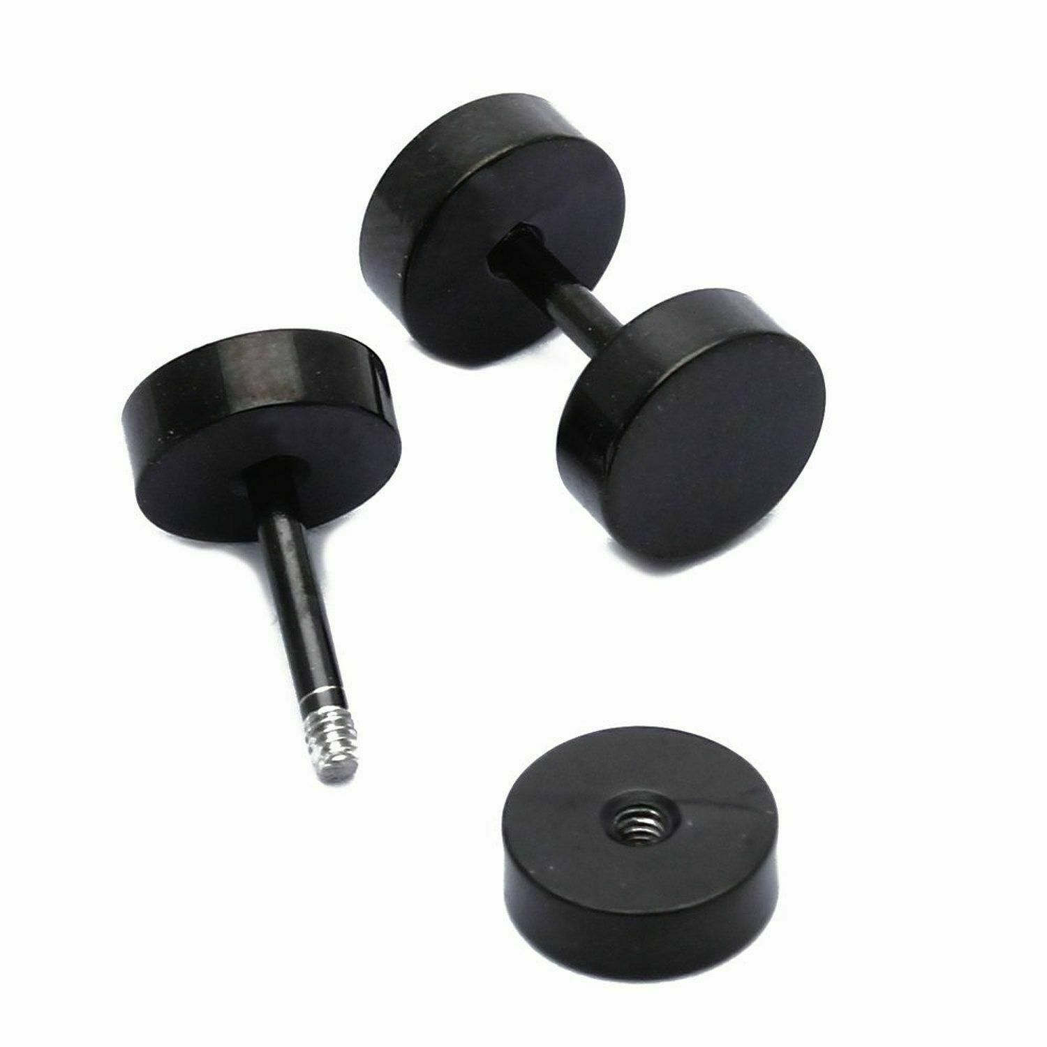 High Polished Surgical Steel Screw Flat Back Disc Stud Earrings for Women Men