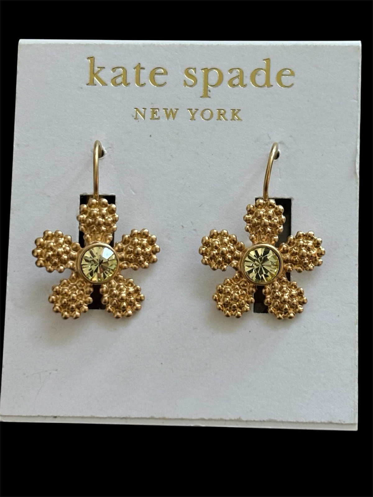 NWT Kate Spade Gold Filled Flower Dangle Earrings