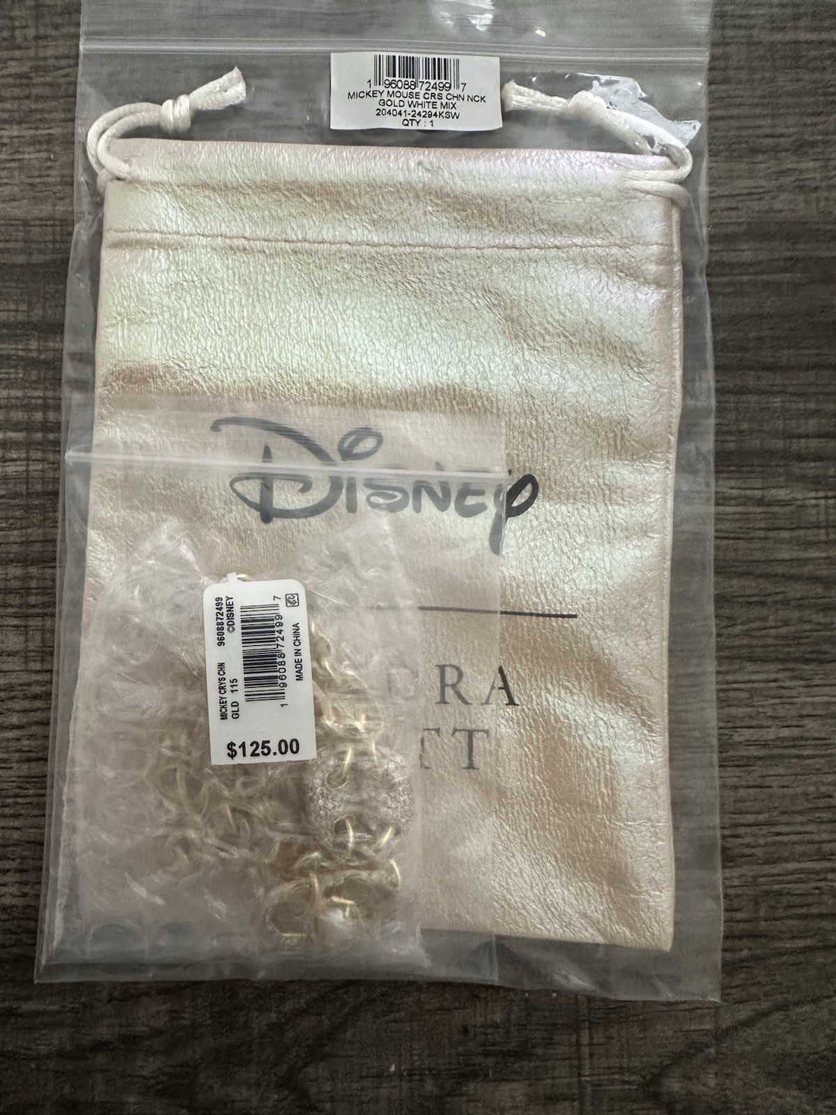 Disney Parks x Kendra Scott Gold Tone Mickey Crystal & Pearl Necklace NWT