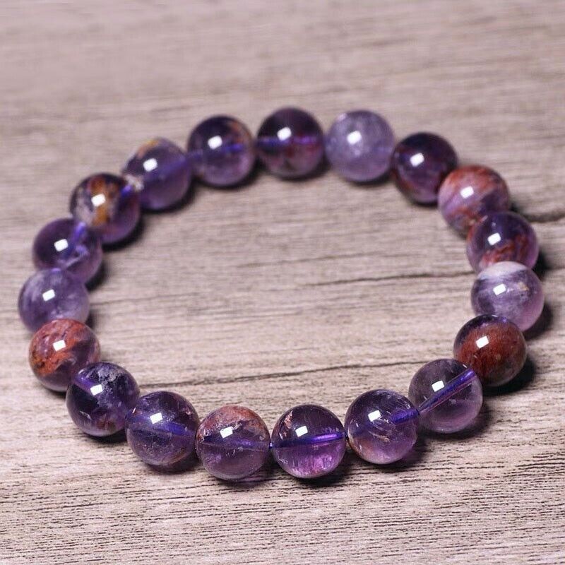 Super Seven Melody Stone Super 7 Crystal 8mm Beaded Bracelet Healing Gift 7.5″