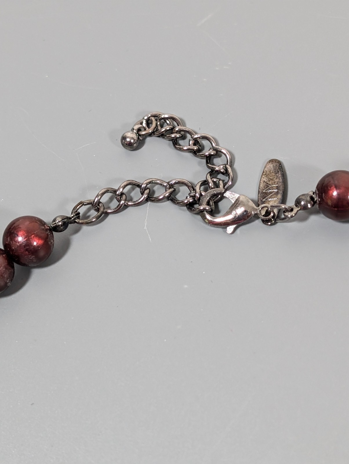 NYC Purple Bead Chunky Statement Necklace 21 in Y2K