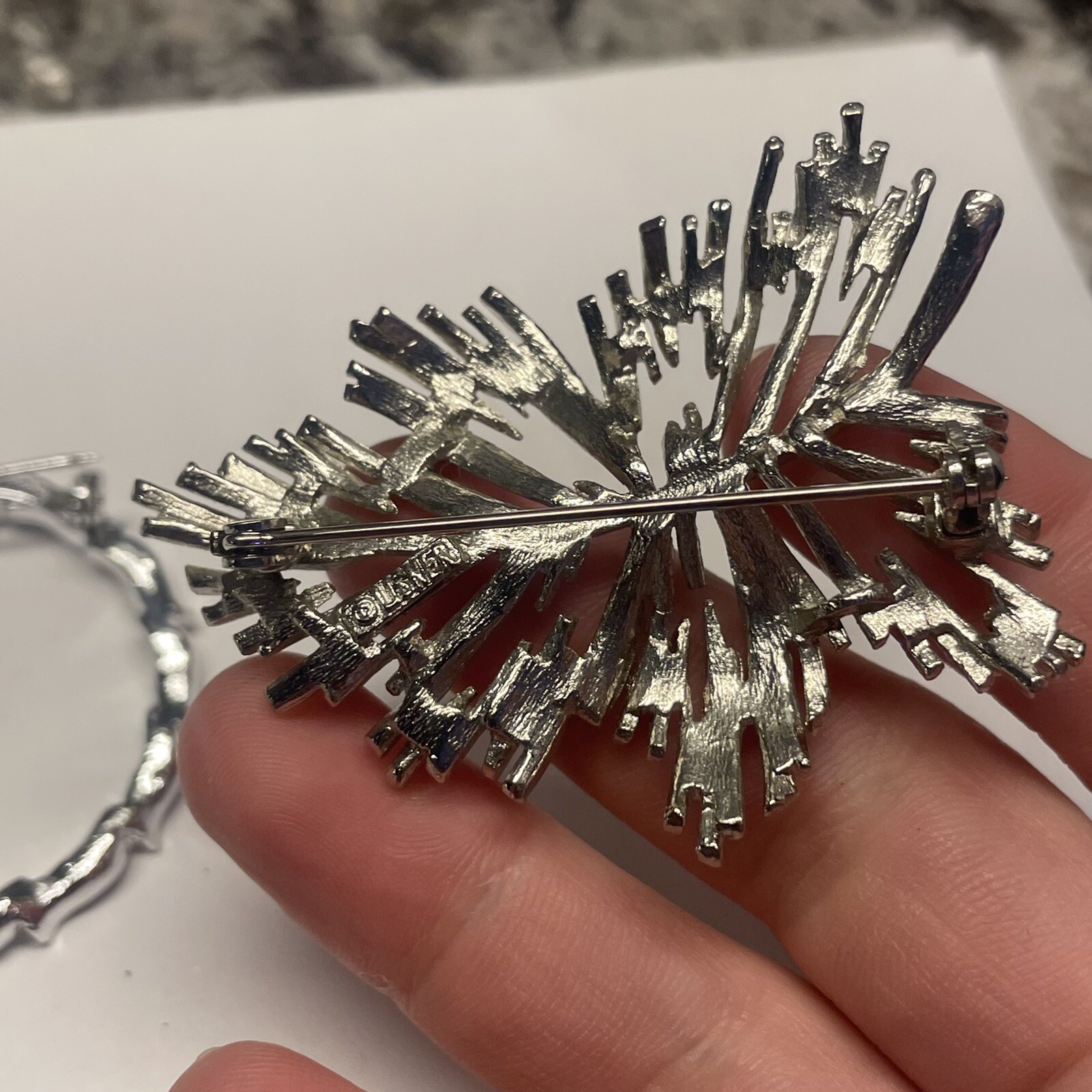 Lot Of 2 Signed Costume Jewelry Brooch Pins Silver Tone Gerry’s / Lisner
