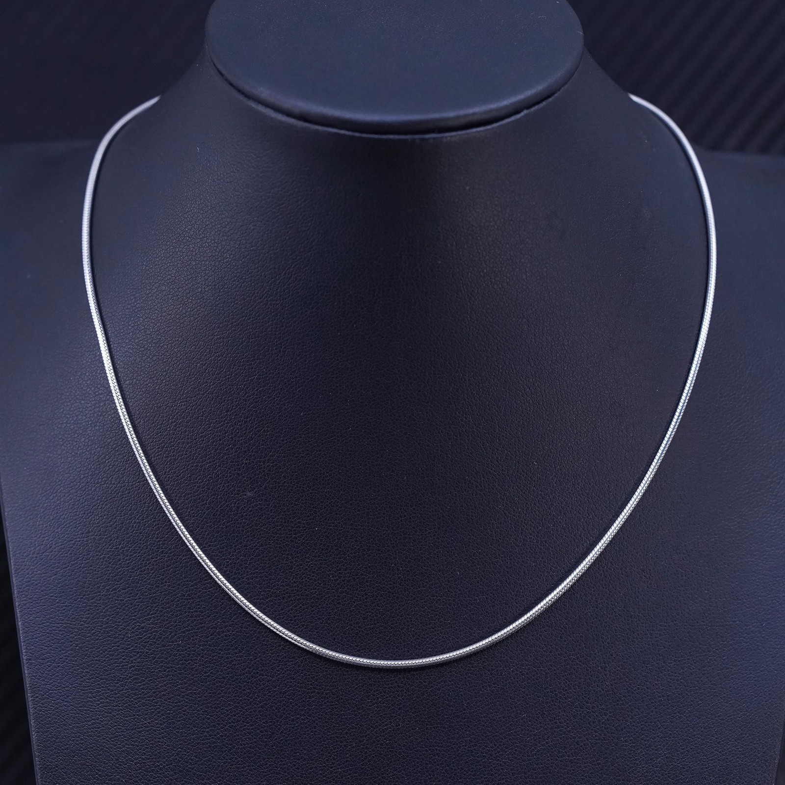 16” 1.6mm, vintage Italian sterling silver 925 snake chain necklace
