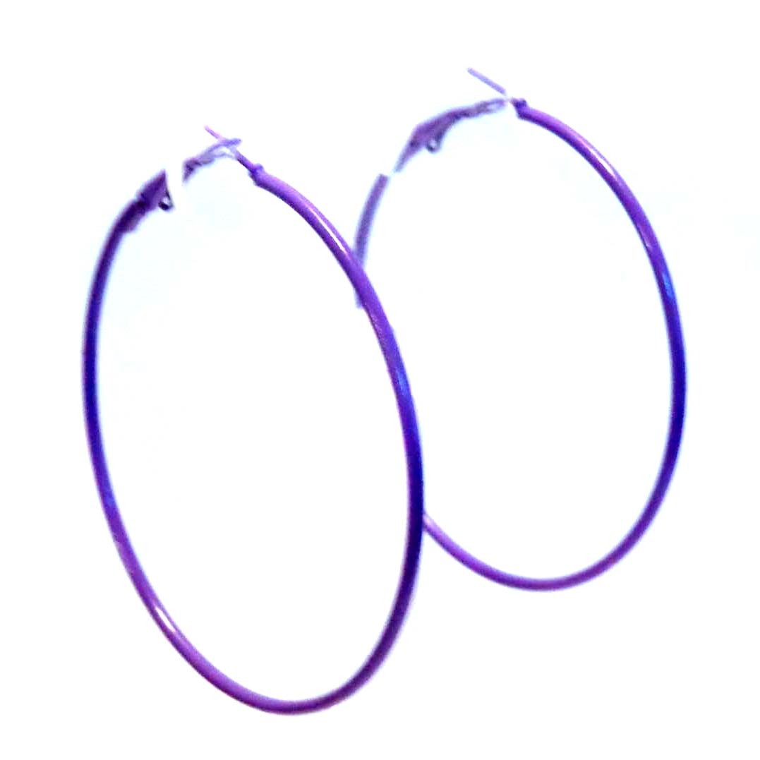 2.25 INCH HOOP SIMPLE THIN HOOP EARRINGS ASSORTED COLOR EARRINGS HOOPS