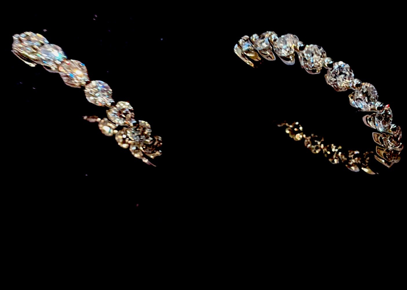Floating Eternity Hoop Earrings With 5 CTW Round Cut Lab-Grown Diamonds