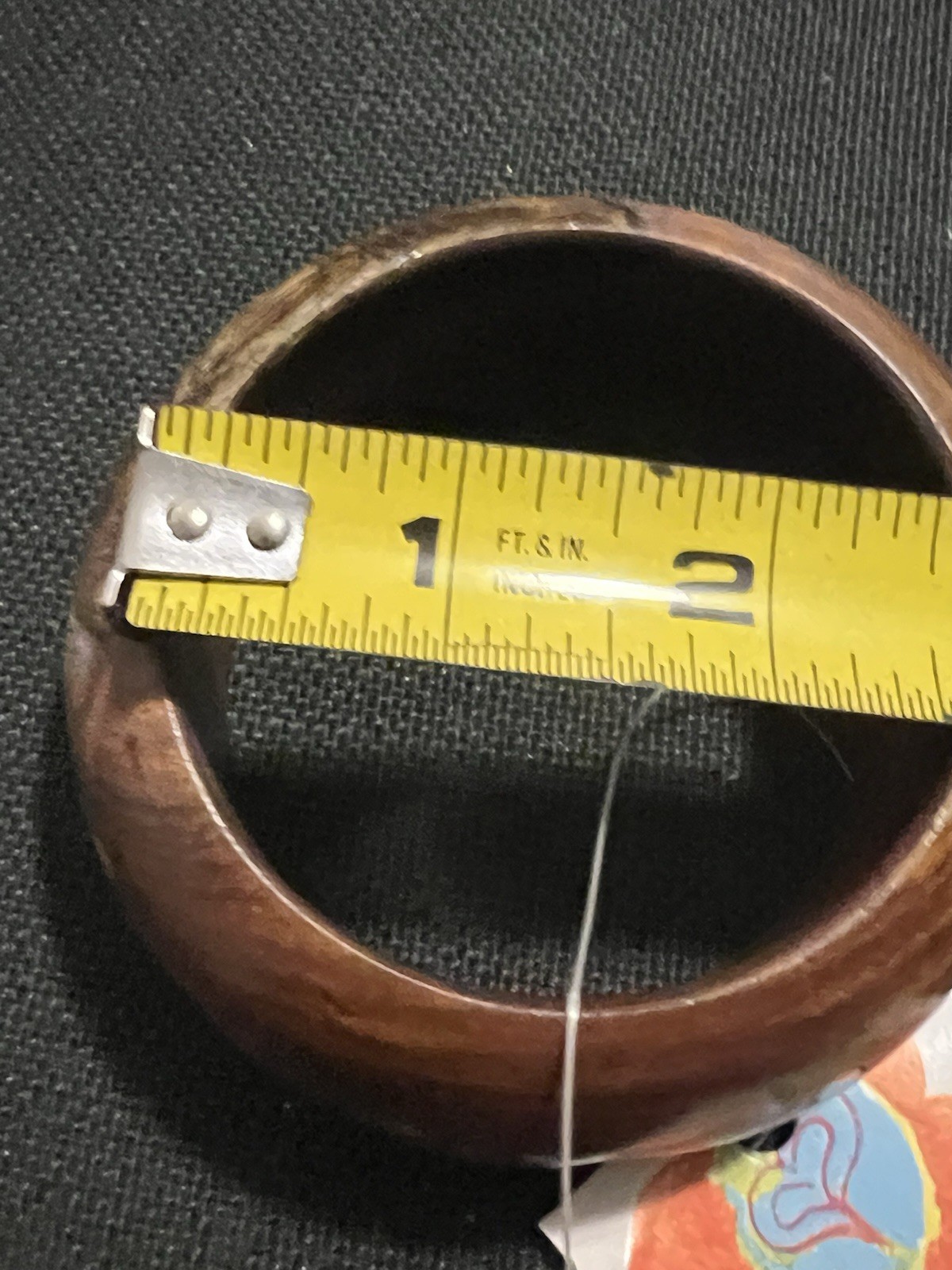 Wood Size 8 1/4 Gold Inlay Antika Lead compliant India cuff bracelet