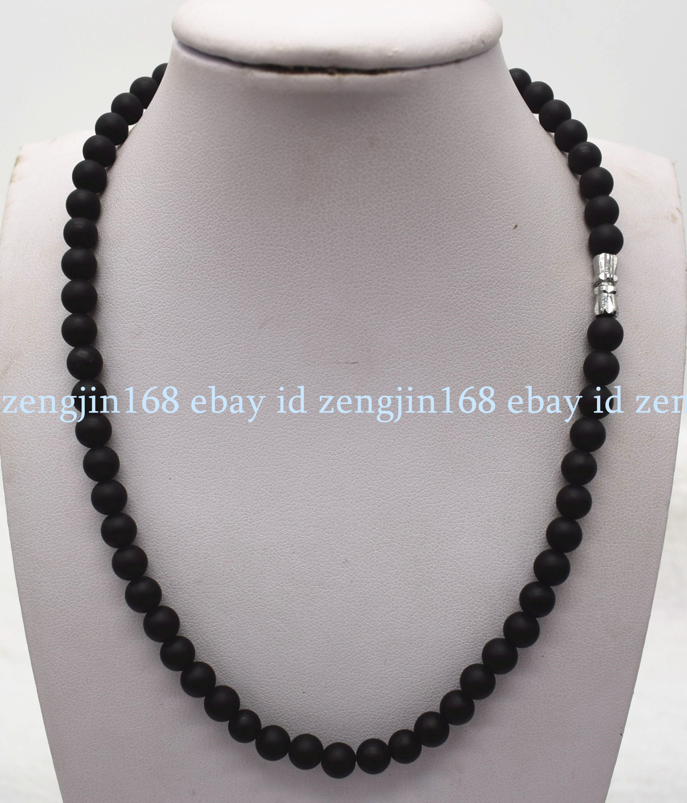 6/8/10mm Matte Black Agate Round Gemstone Beads Necklace 14-48 Inches AAA+