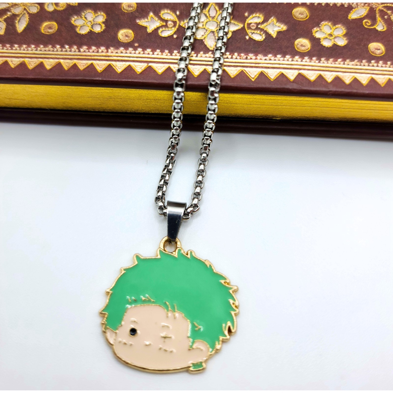 Set Of 2 One Piece Necklaces Straw Hat Luffy Zoro Anime Jewelry Pendant 23.5″ in