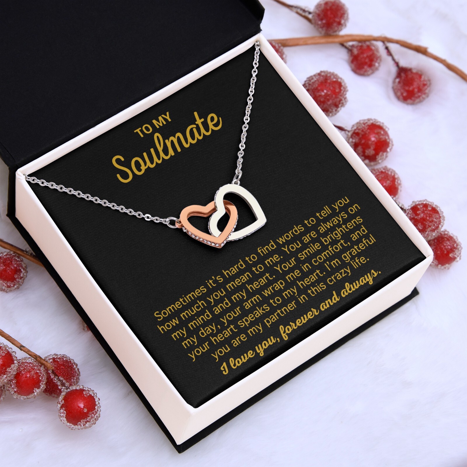 To My Soulmate Necklace Gift For Wife Girlfriend Birthday Anniversary Christmas