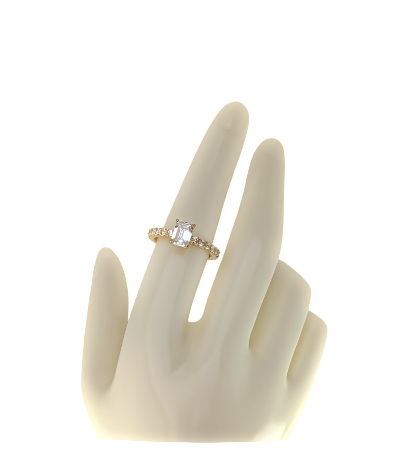 New 100% Authentic PANDORA 14k G Pave Sparkling Rectangular Halo Ring 164506C01