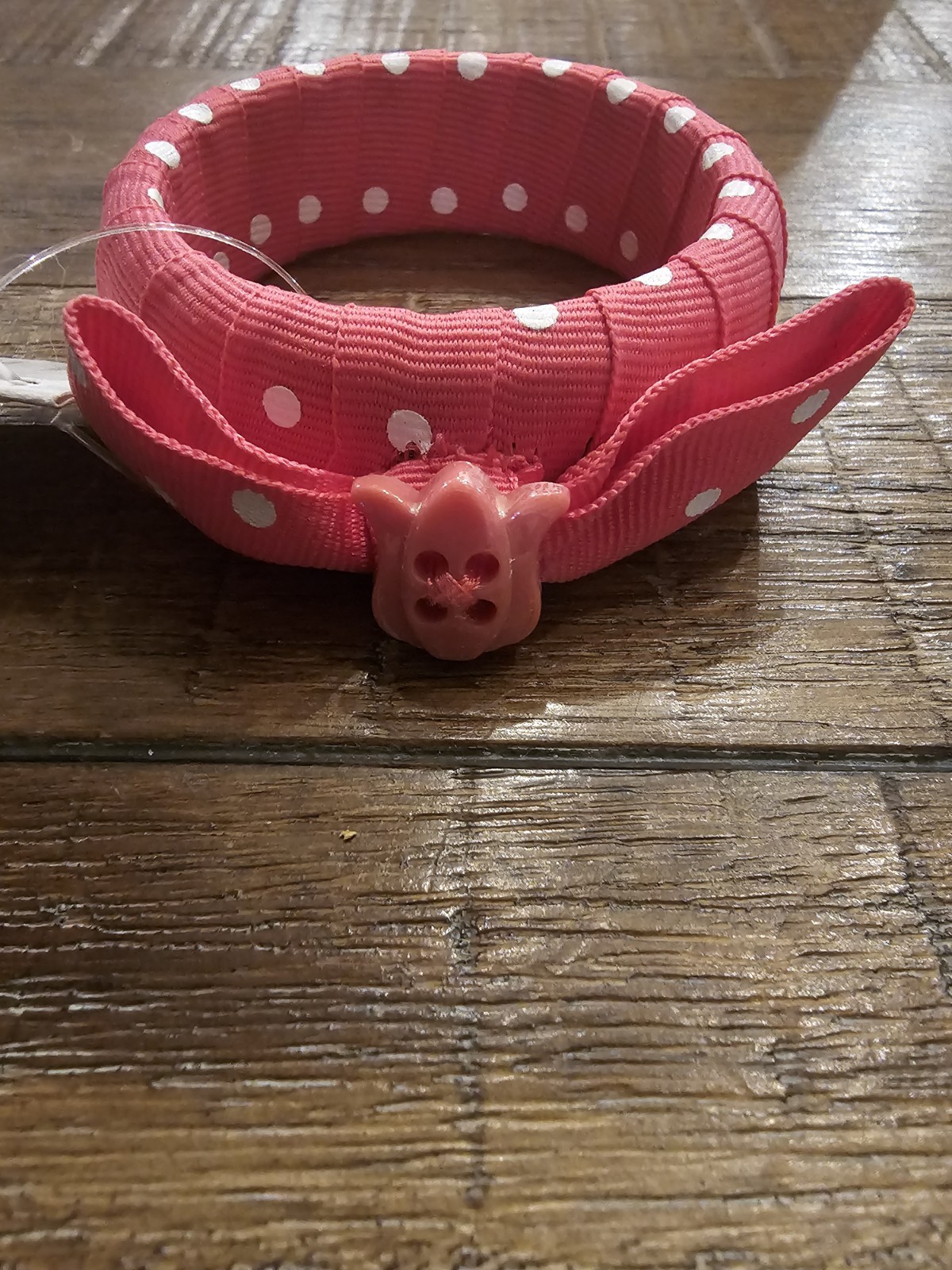 NWT Gymboree Girl’s Bright Tulip Pink Tulip Polka Dot Bangle Bracelet