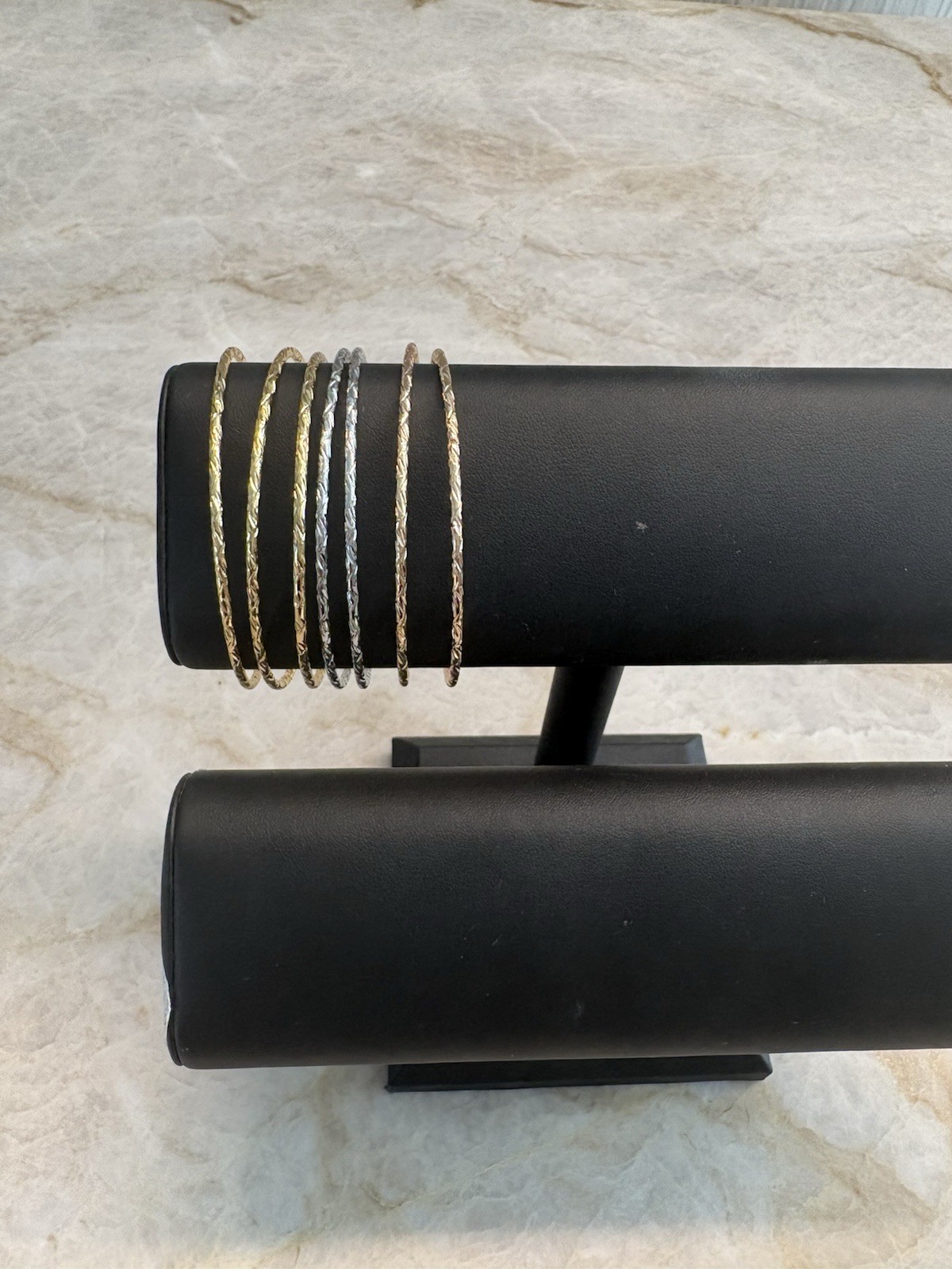14k gold filled Multi-colored bangle bracelet set