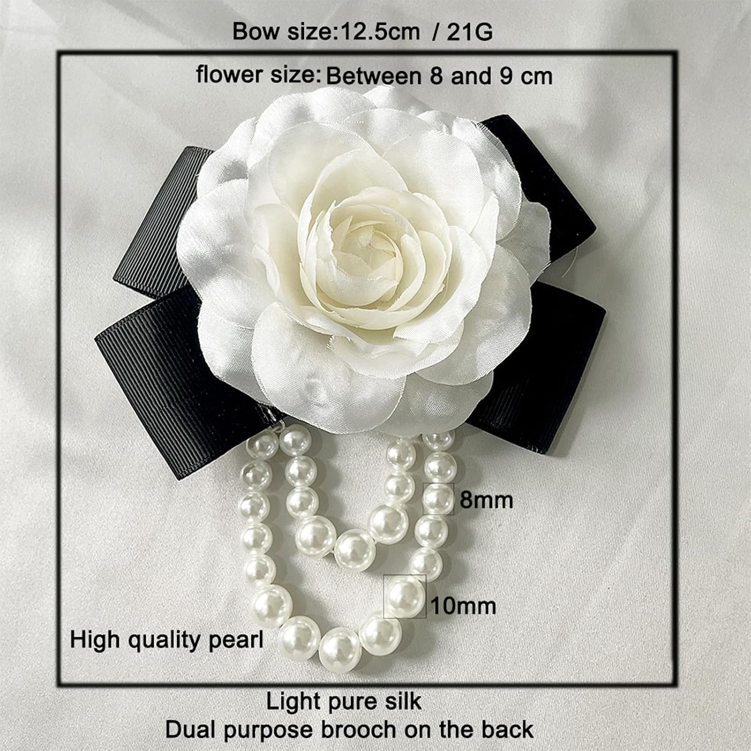 Camellia Pearl Brooches & Pins – Floral Shawl Clips & Hair Clips for Women & Gir