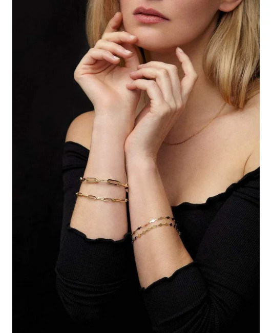 14k Yellow, White & Rose Gold Paperclip Chain Necklace