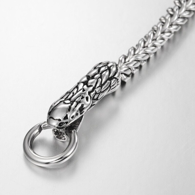 Hiphop Rock Nightclub Fashion Accessories Stainless Steel Snake Head Bracelet