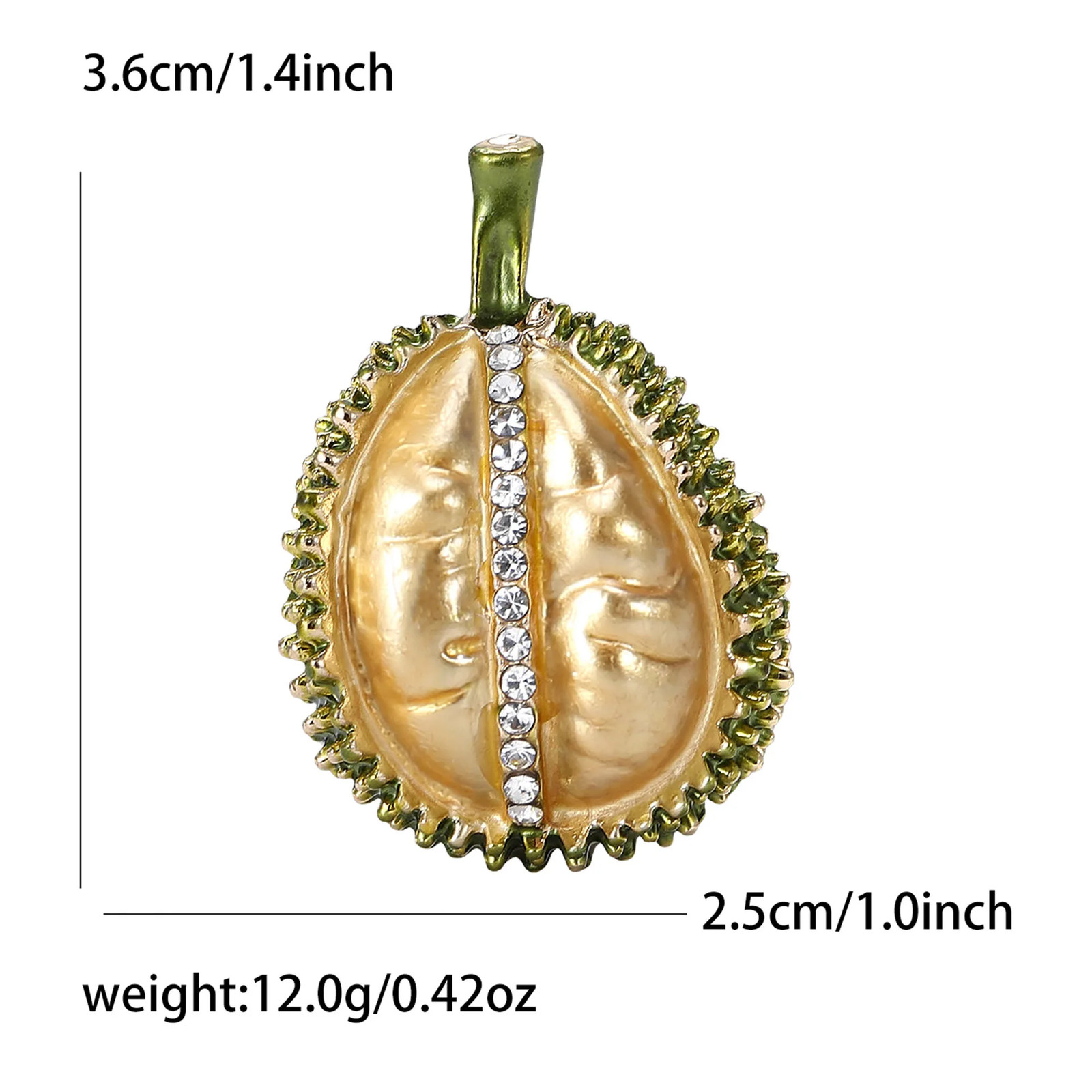 New Creative Rhinestone Durian Brooch Cute Versatile Accessory Badge Pin Jewelry