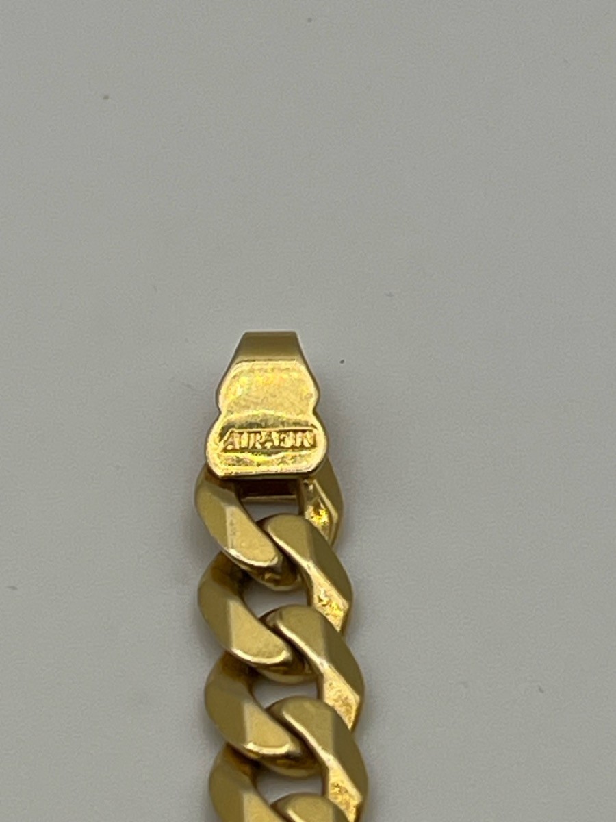 14K Curb Link Bracelet 8″ Yellow Gold 22G Width 7.6mm (TDW042195)