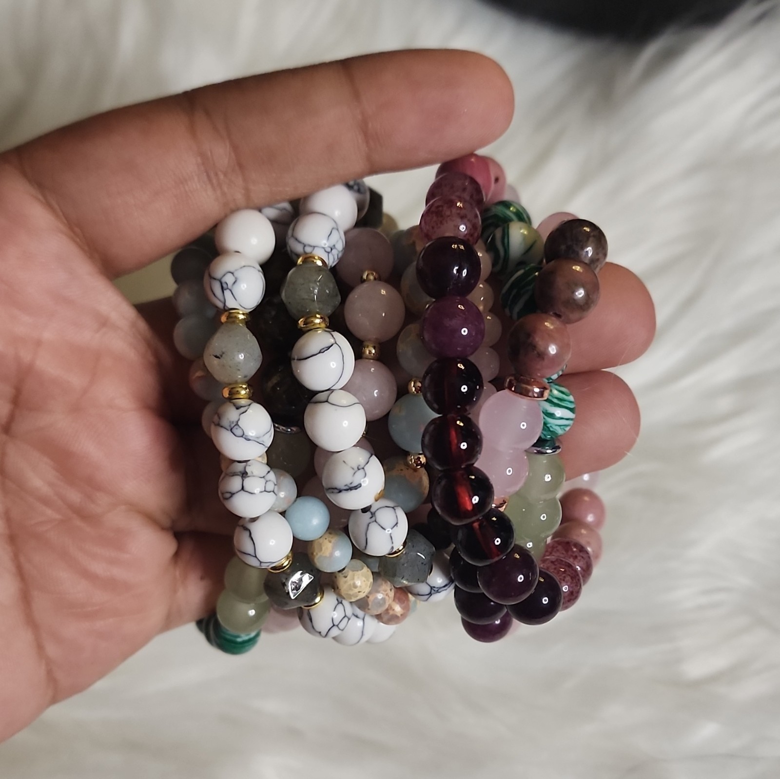 11 pc lotMulticolor Beaded Stretch Stackable Bracelets Lot