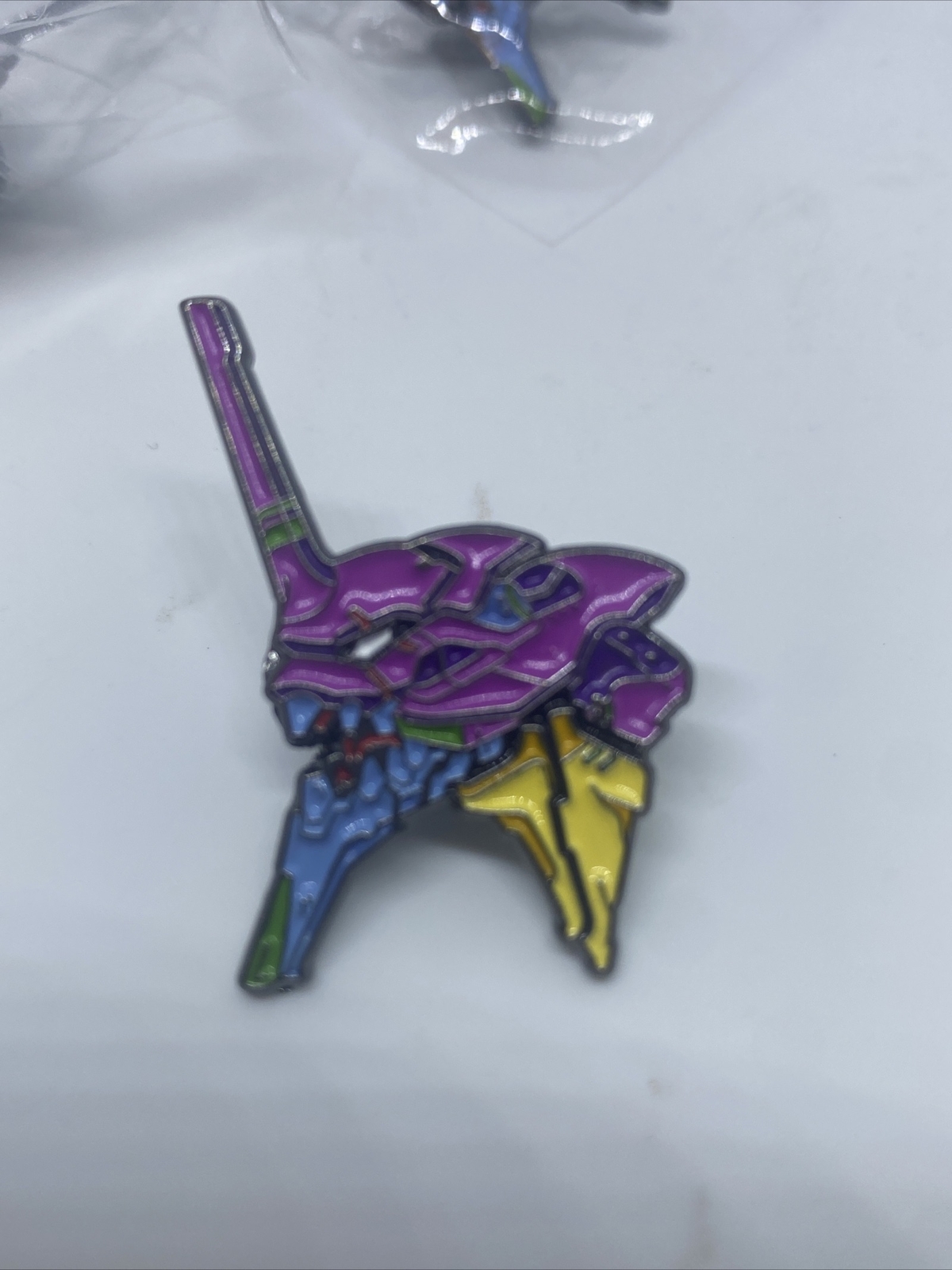 Anime Cartoon Ikari Shinji Purple EVA-01 Head Metal Enamel Badge Brooch Pin