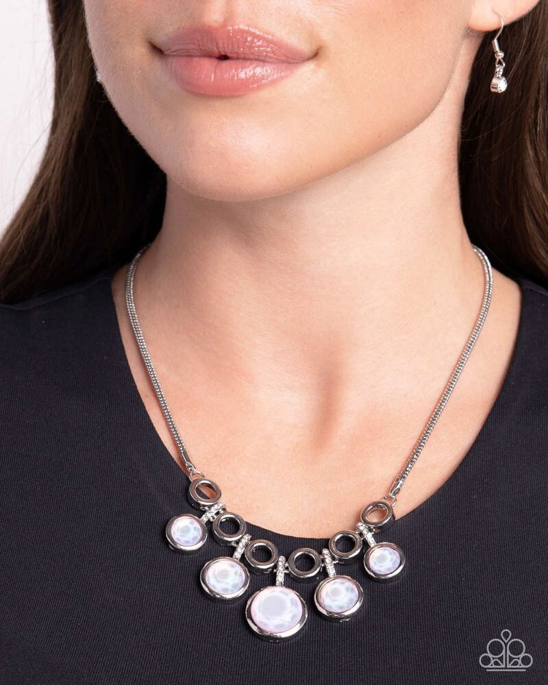 Paparazzi Reflective Rhapsody – Silver – Opalescent Gray Gems W/ Blue & Pink – N
