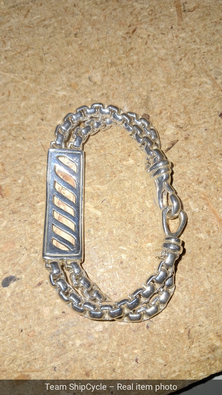David Yurman Sterling Silver 2 Row Box Chain ID Bracelet G2U