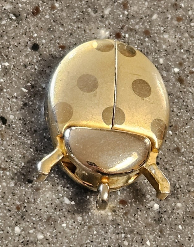Rumours Brand Gold-Tone Ladybug Beetle Pendant Time Piece Quartz