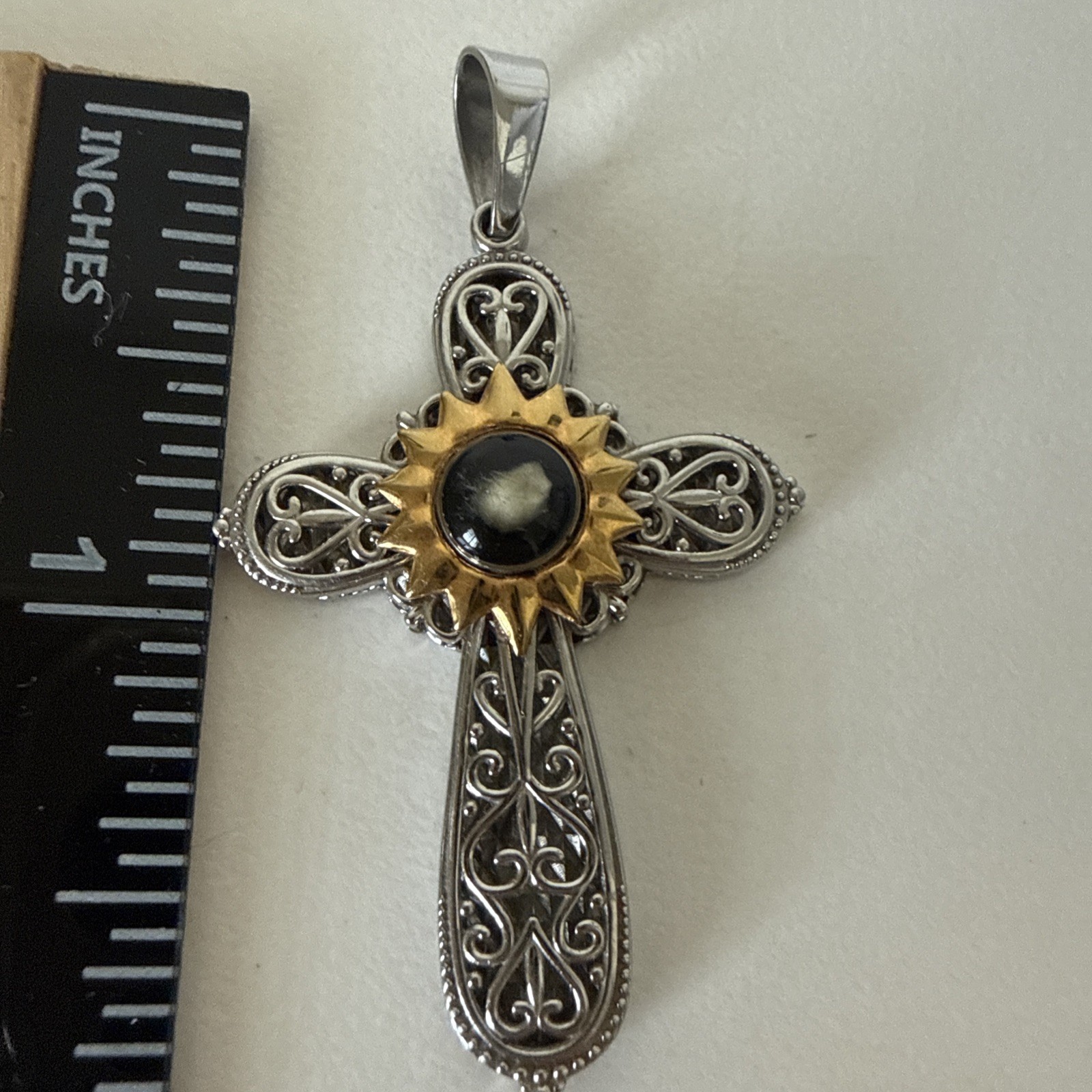 Stamped Stainless Steel Cross Women’s Jewelry Silver Tone Gold Tone Detail
