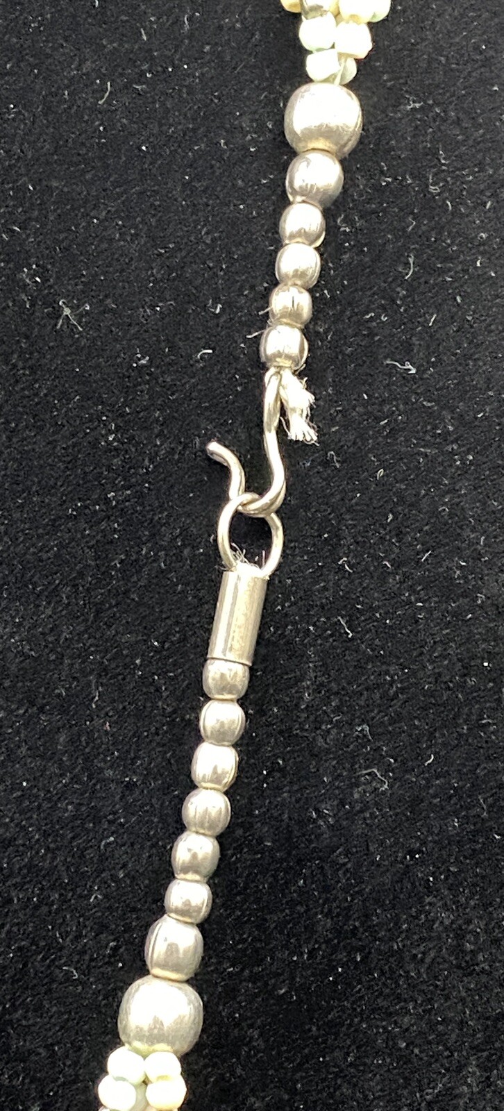 Silver Tone Metal & Plastic Beaded Necklace