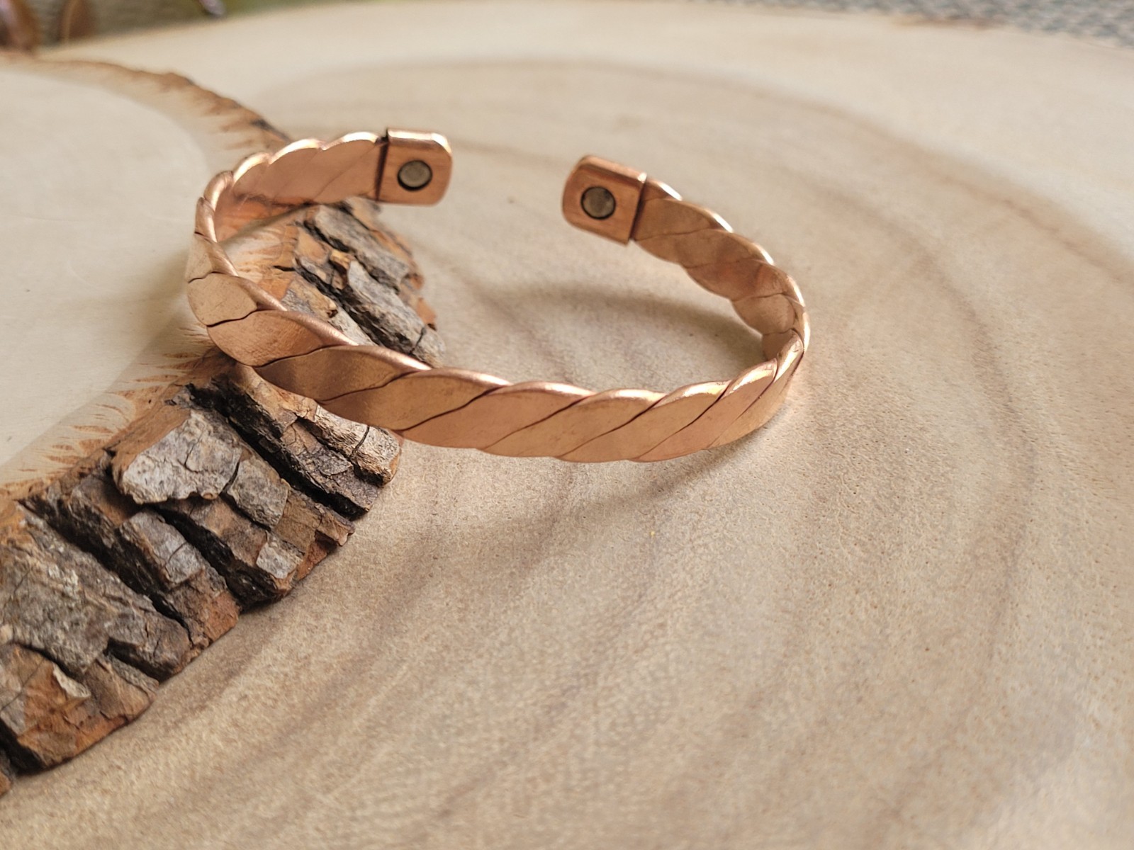 2 Pack Pure Copper Magnetic Bracelet Arthritis Pain Energy Therapy Cuff Upgraded